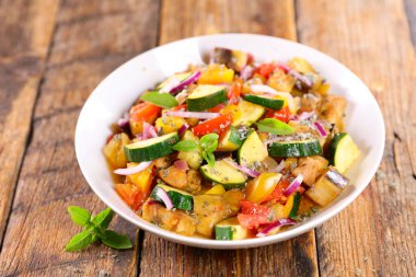 Masada ratatouille, yemek arkaplanı.