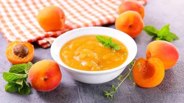 Fresh Apricot Compote Bowl — Stock Photo, Image