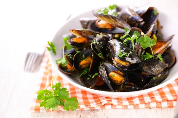 Mussel Wine Parsley — Stock Photo, Image