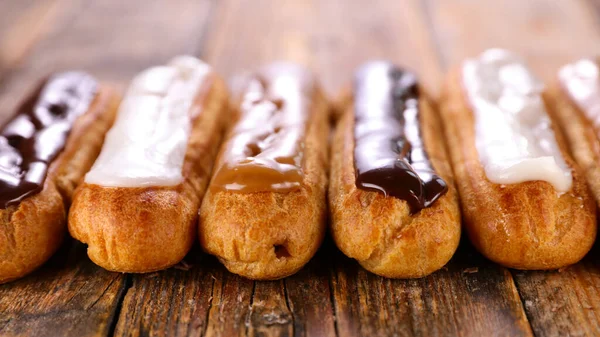 French Traditional Pastry Assorted Eclair — Stock Photo, Image