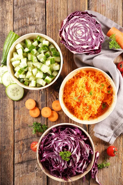 Vegetable Salad Bowl Top View — Stock Photo, Image