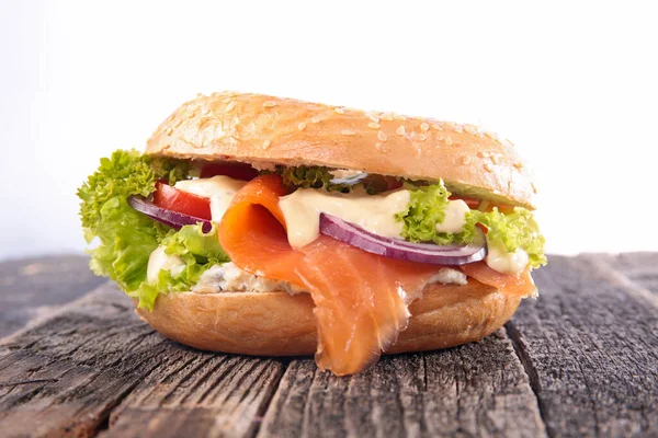 Hamburger Con Salmone Verdure — Foto Stock