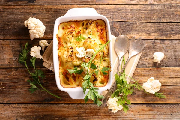 Baked Cauliflower Gratin Cream Cheese — Stock Photo, Image