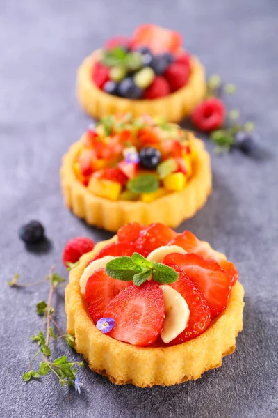 Fruit Tart Dessert Assortment Mint — Stock Photo, Image