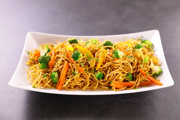 Fried Noodles Vegetables Soy Sauce — Stock Photo, Image