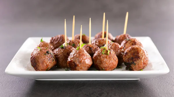 Snack Albóndigas Fritas Plato —  Fotos de Stock