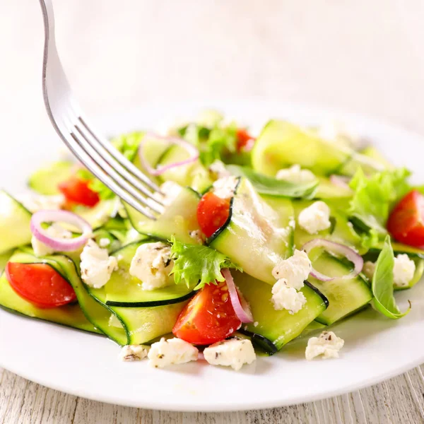 Zucchini Slices Salad Plate — Stock Photo, Image