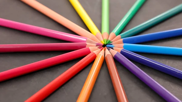 Set Colored Pencils Circle — Stock Photo, Image