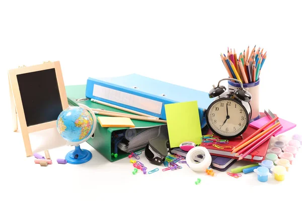 Back School School Office Supplies White Background — Stock Photo, Image