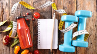 Dambılı diyet gıda konsepti, sebze suyu.