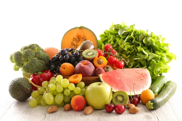 Frutas Hortalizas Sobre Fondo Blanco — Foto de Stock