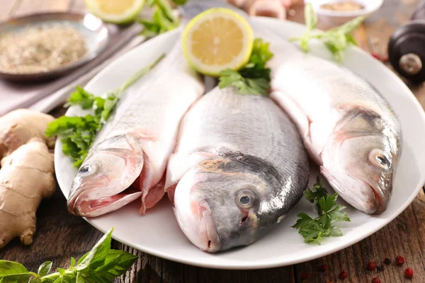 Fisk Med Färska Ingredienser — Stockfoto