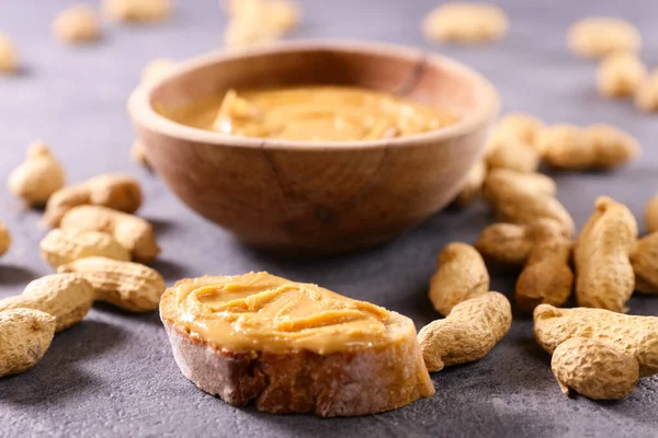 Bread Slice Peanut Butter — Stock Photo, Image