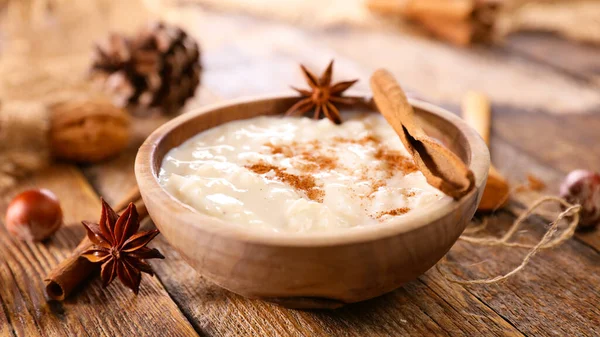 French Milk Rice Dessert Cinnamon Rice Pudding — Stock Photo, Image