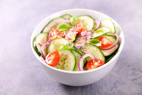 Cucumber Salad Tomato Basil — Stock Photo, Image