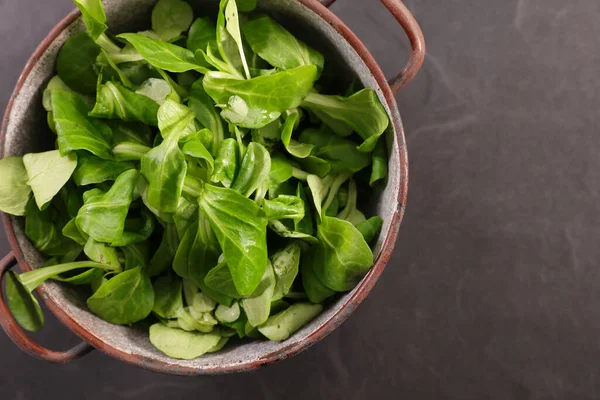 Folhas Salada Milho Verde Alface Cordeiro — Fotografia de Stock