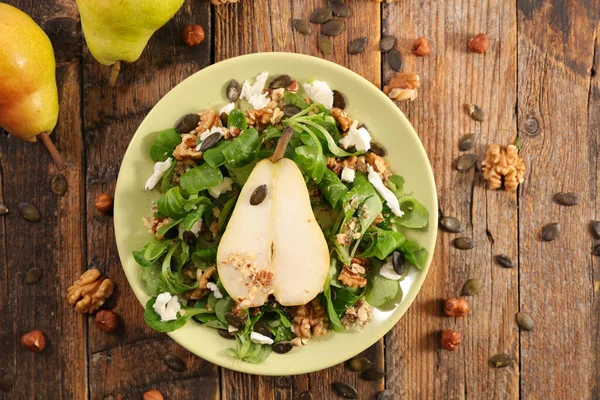Vegetable Salad Pear Nuts — Stock Photo, Image