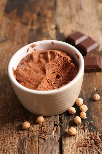 Vegan Deliciosa Mousse Chocolate Cremoso — Fotografia de Stock