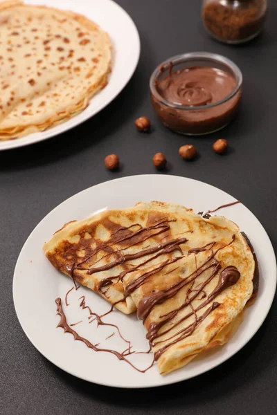 crepe with chocolate spread and hazelnut