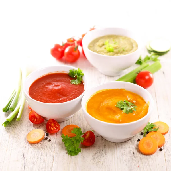 Ciotola Zuppa Verdure Ingredienti — Foto Stock