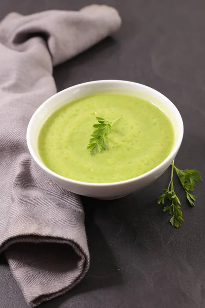 Bowl Zucchini Soup Cream — Stock Photo, Image