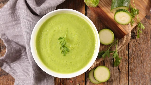 Bowl Zucchini Soup Cream Stock Image