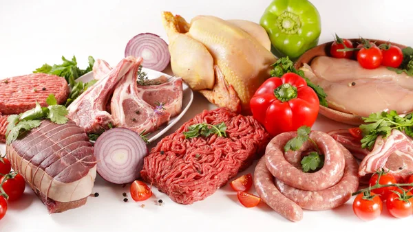 Rohes Fleisch Lebensmittel Hintergrund — Stockfoto