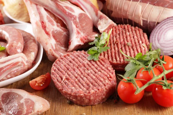 Rohes Fleisch Lebensmittel Hintergrund — Stockfoto