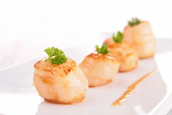 Scallop with parsley — Stock Photo, Image