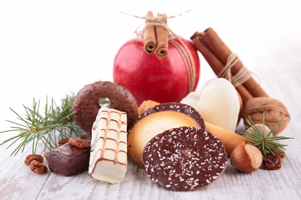 Apfel und Keks — Stockfoto