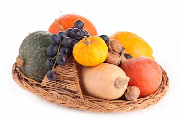 Pumpkin in basket — Stock Photo, Image