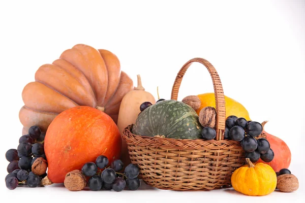 Pumpkin in basket — Stock Photo, Image