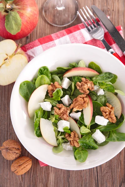 Autumn salad with apple, cheese and walnut — Stock Photo, Image