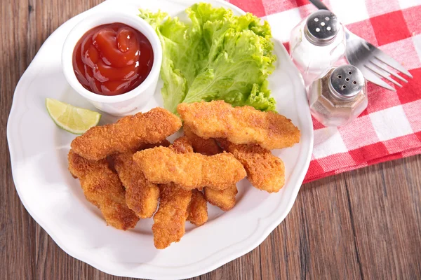 Gebratene Chicken Nuggets — Stockfoto