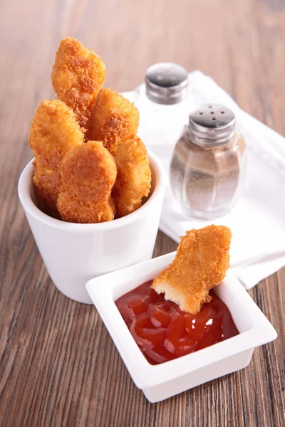 Bryłki i ketchupem — Zdjęcie stockowe