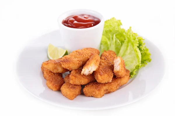 Fried chicken nuggets — Stock Photo, Image