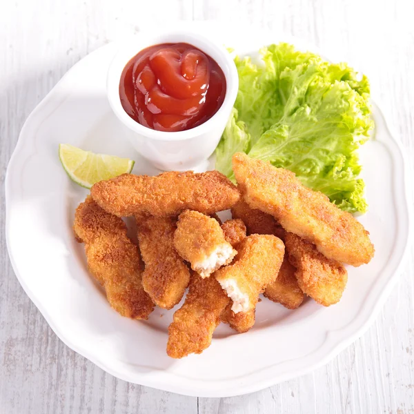 Gebratene Chicken Nuggets — Stockfoto