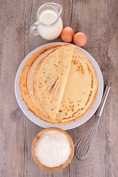 Crepe e ingredientes — Fotografia de Stock