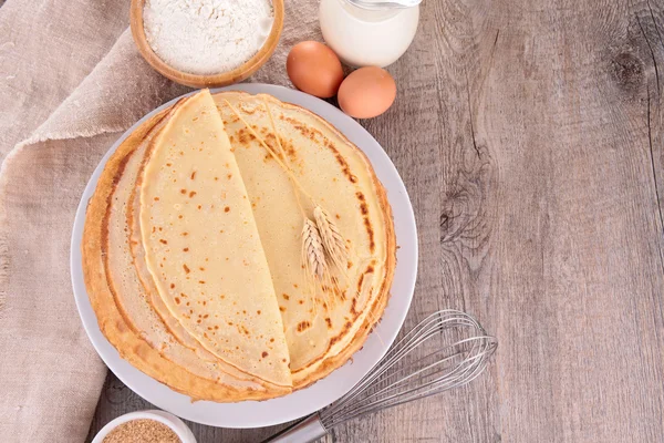 Crepe and ingredients — Stock Photo, Image