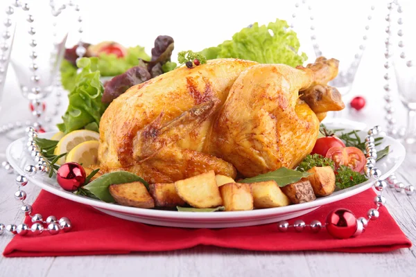 Roasted chicken close up — Stock Photo, Image