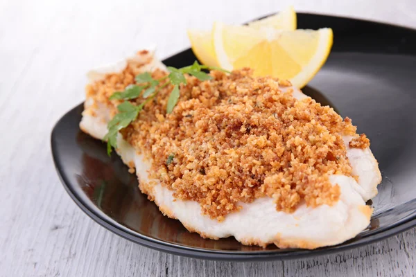 Fish fillet cooked with crumb — Stock Photo, Image