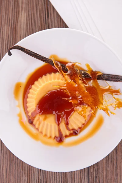 Creme Karamell Vanille Pudding Dessert — Stockfoto
