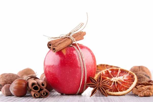 Red apple and spices — Stock Photo, Image