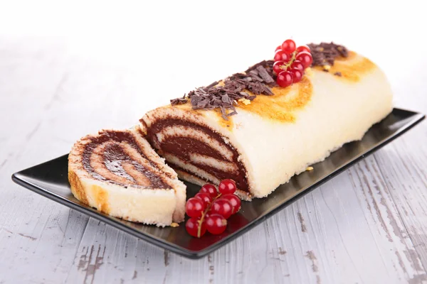 Chocolate cake roll — Stock Photo, Image