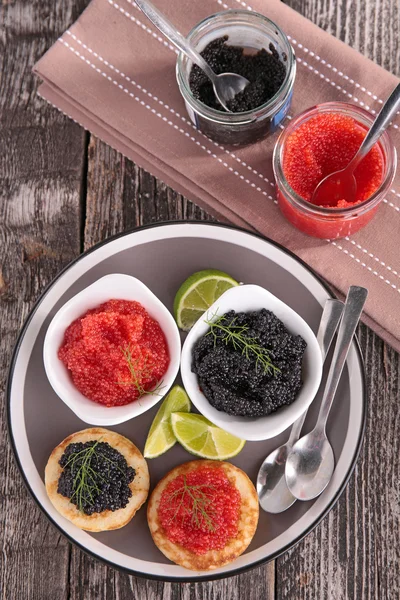 Caviar e blinis — Fotografia de Stock