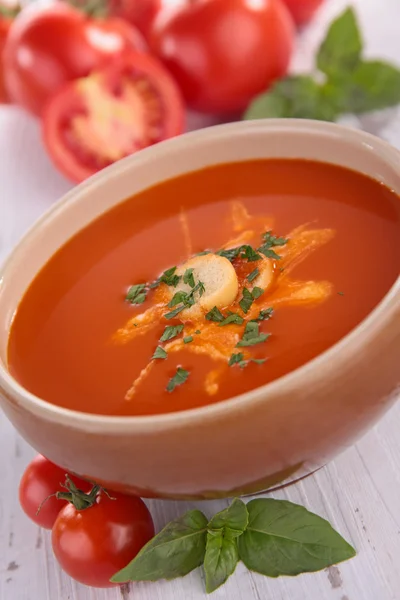Soğuk domates çorbasını, çorba — Stok fotoğraf