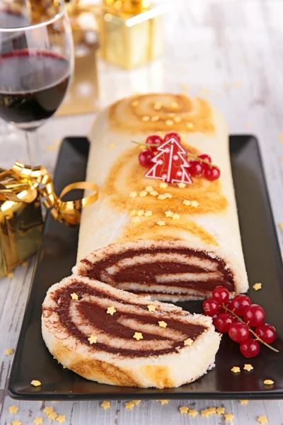 Kerst cake versierd — Stockfoto