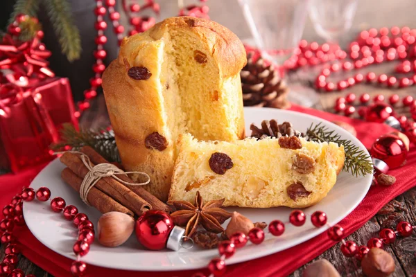 Panetton, tasty sweet bread loaf — Stock Photo, Image