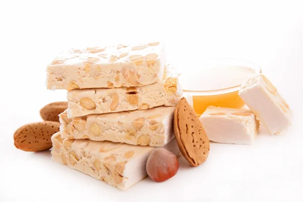 Nougat with nuts — Stock Photo, Image