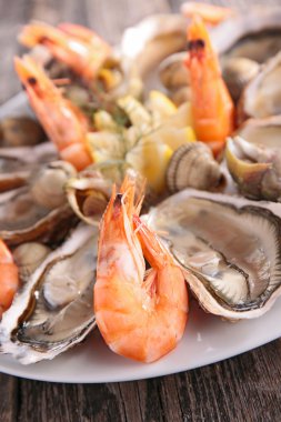 Deniz ürünleri tabağı yakın çekim